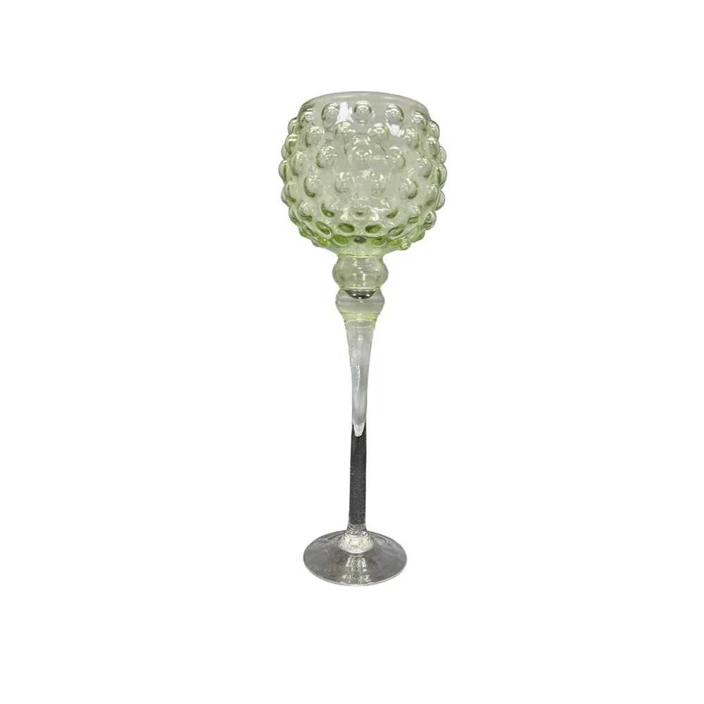Vintage Green Hobnail Glass Compote Pedestal Bowl Candy Dish Centerpiece 16